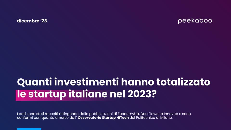 Investimenti in startup italiane 2023